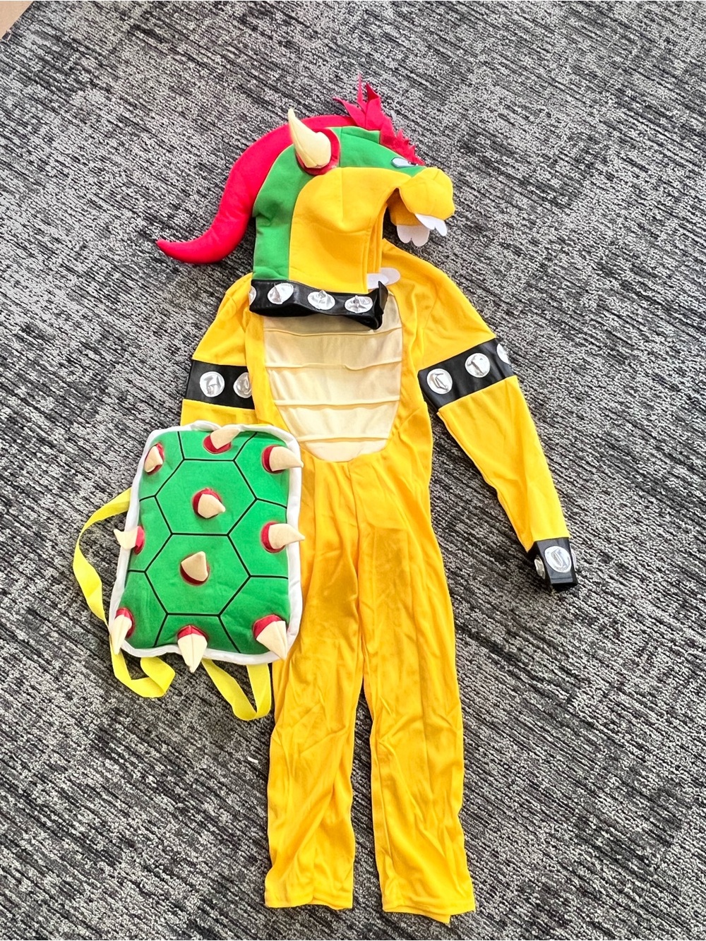 Yellow Dragon/Koopa Bowser Kids Costume with Shell Backpack